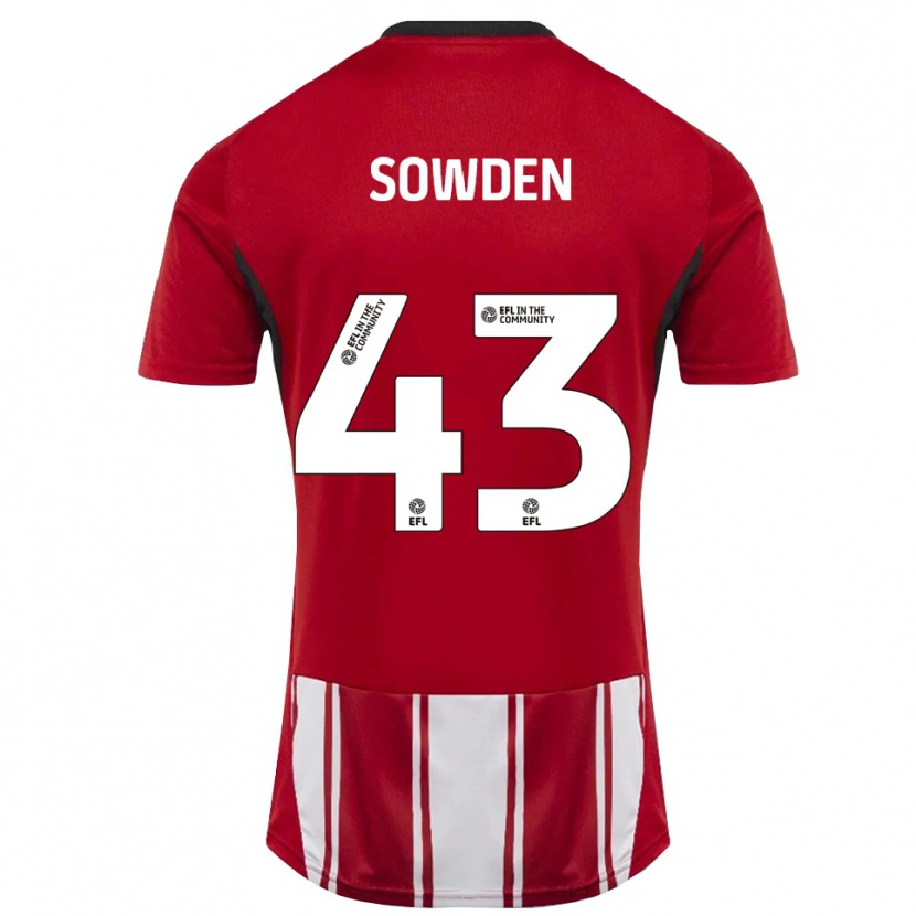 Danxen Dětské Andrew Sowden #43 Červená Bílá Černá Domů Hráčské Dresy 2025/26 Dres