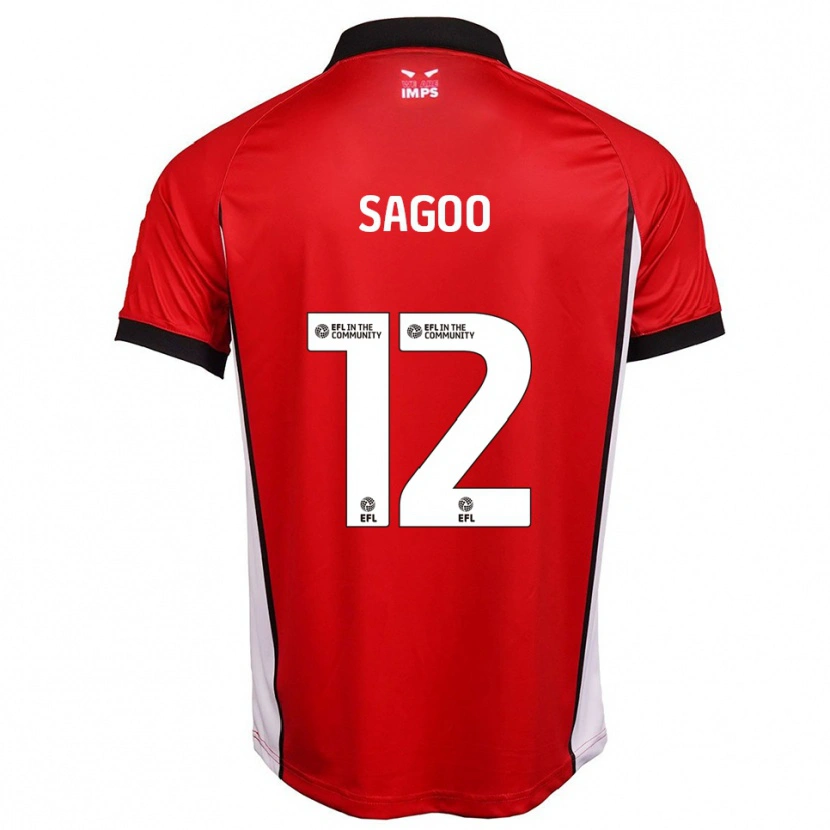 Danxen Dětské Kian Sagoo #12 Červená Bílá Domů Hráčské Dresy 2025/26 Dres