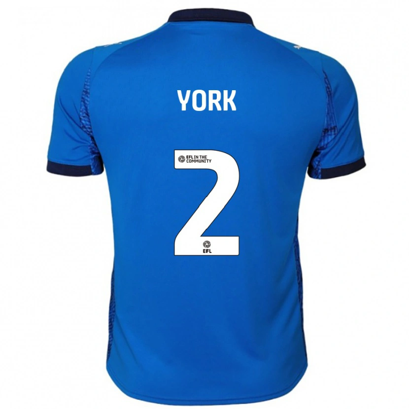 Danxen Dětské Ellie York #2 Modrá Bílá Domů Hráčské Dresy 2025/26 Dres