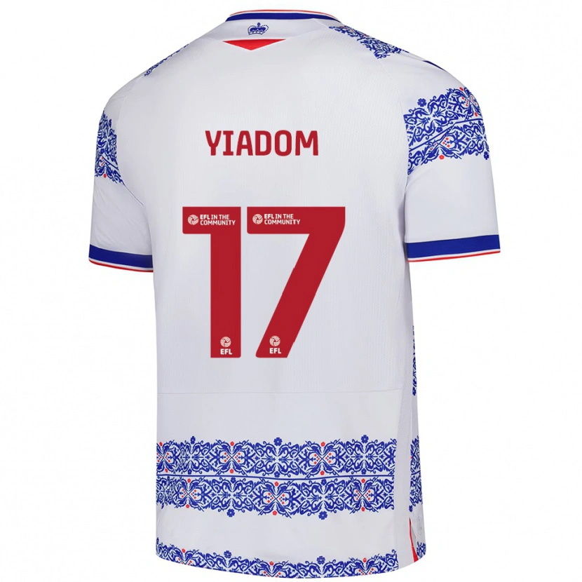 Danxen Dětské Andy Yiadom #17 Bílá Modrá Domů Hráčské Dresy 2025/26 Dres
