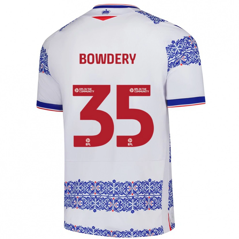 Danxen Dětské Carter Bowdery #35 Bílá Modrá Domů Hráčské Dresy 2025/26 Dres