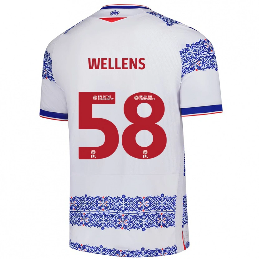 Danxen Dětské Charlie Wellens #58 Bílá Modrá Domů Hráčské Dresy 2025/26 Dres