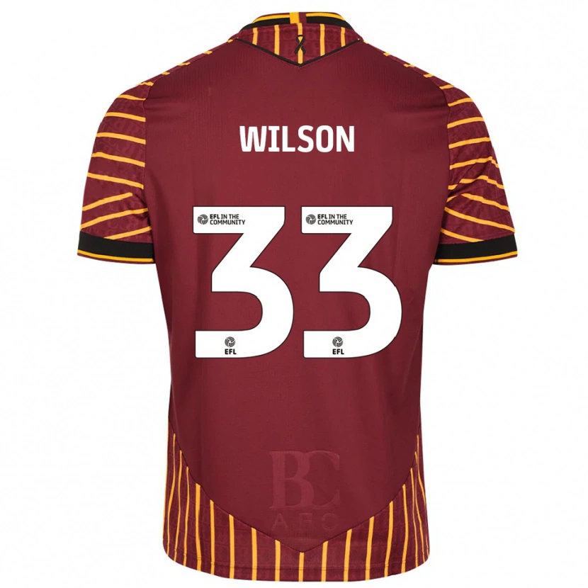 Danxen Dětské Adam Wilson #33 Oranžová Vínová Domů Hráčské Dresy 2025/26 Dres