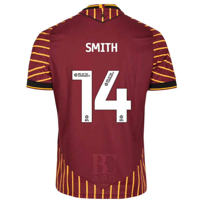 Danxen Dětské Tyler Smith #14 Oranžová Vínová Domů Hráčské Dresy 2025/26 Dres