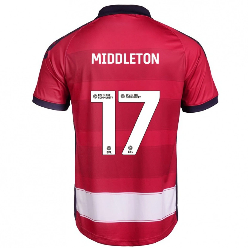 Danxen Dětské Glenn Middleton #17 Červená Bílá Domů Hráčské Dresy 2025/26 Dres