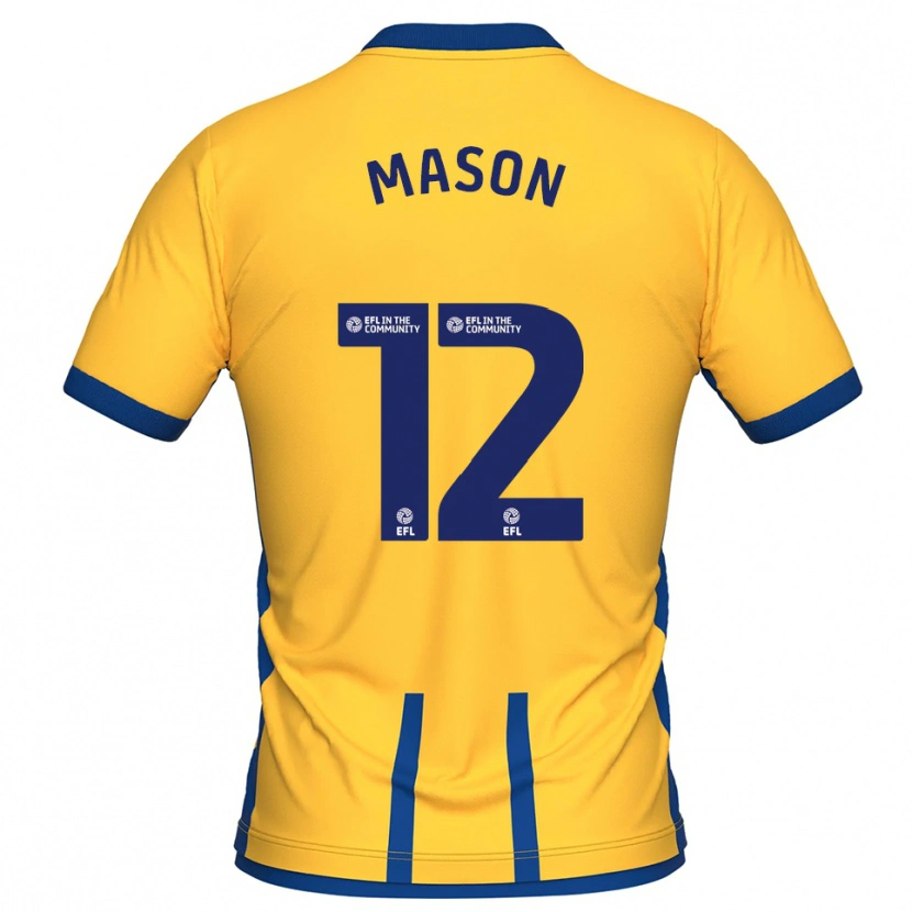 Danxen Dětské Owen Mason #12 Žlutá Modrá Domů Hráčské Dresy 2025/26 Dres