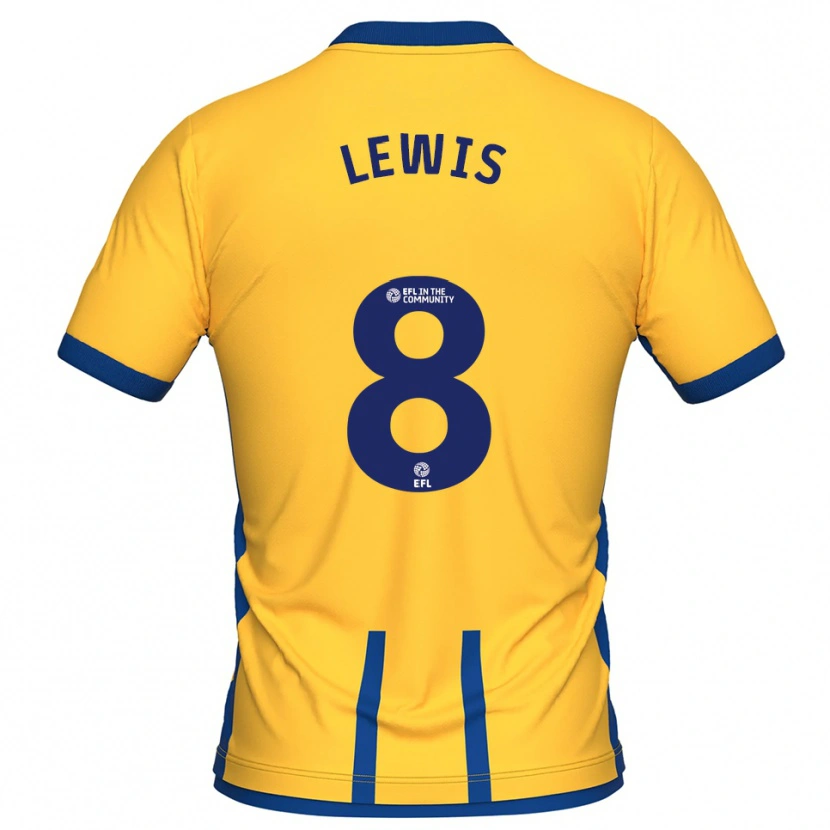 Danxen Dětské Aaron Lewis #8 Žlutá Modrá Domů Hráčské Dresy 2025/26 Dres