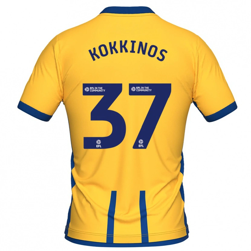 Danxen Dětské Ronnie Kokkinos #37 Žlutá Modrá Domů Hráčské Dresy 2025/26 Dres