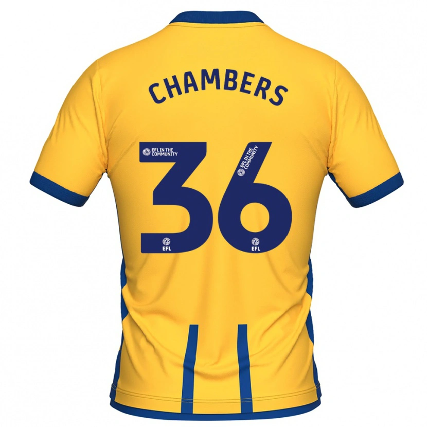 Danxen Dětské Jayden Chambers #36 Žlutá Modrá Domů Hráčské Dresy 2025/26 Dres