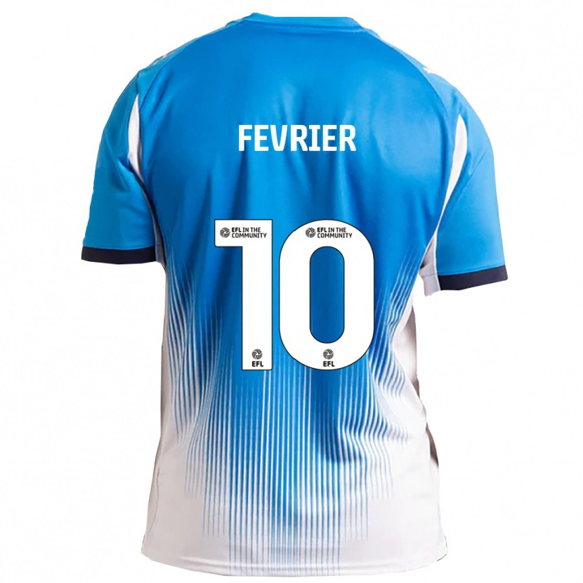 Danxen Dětské Jayden Fevrier #10 Modrá Bílá Domů Hráčské Dresy 2025/26 Dres