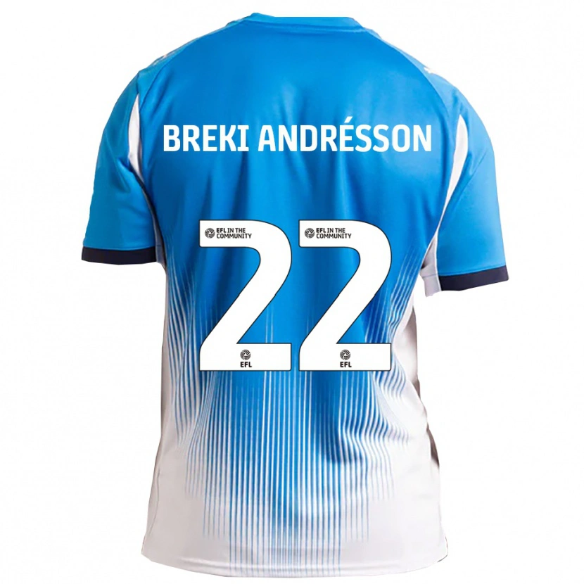 Danxen Dětské Benoný Breki Andrésson #22 Modrá Bílá Domů Hráčské Dresy 2025/26 Dres