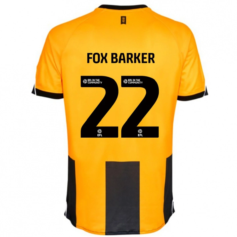 Danxen Dětské Mistie Fox-Barker #22 Oranžová Černá Domů Hráčské Dresy 2025/26 Dres