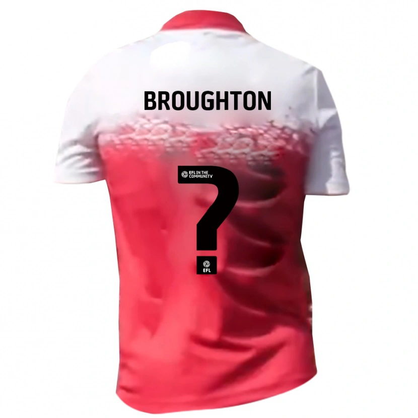 Danxen Dětské Olly Broughton #0 Červená Bílá Domů Hráčské Dresy 2025/26 Dres