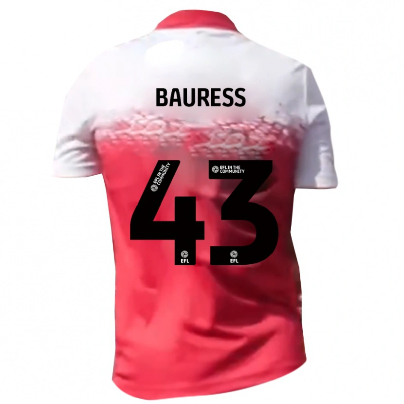 Danxen Dětské Joe Bauress #43 Červená Bílá Domů Hráčské Dresy 2025/26 Dres