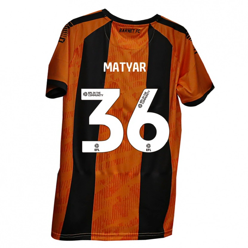 Danxen Dětské Rohat Matyar #36 Oranžová Černá Domů Hráčské Dresy 2025/26 Dres