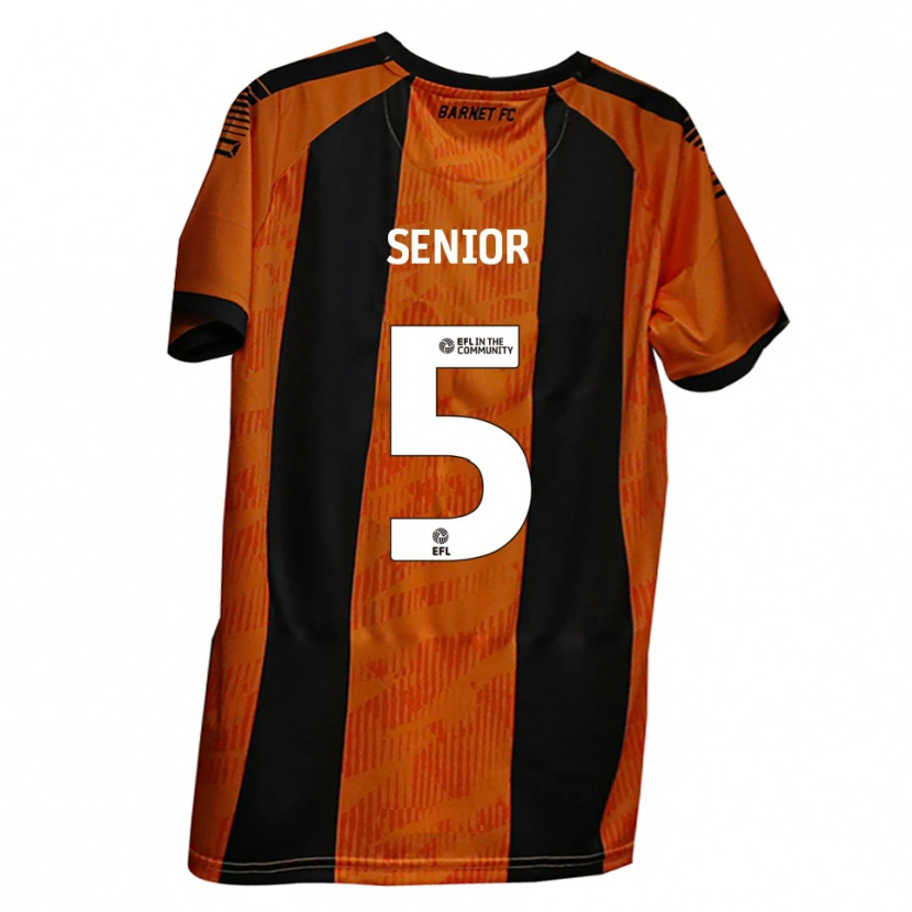 Danxen Dětské Adam Senior #5 Oranžová Černá Domů Hráčské Dresy 2025/26 Dres