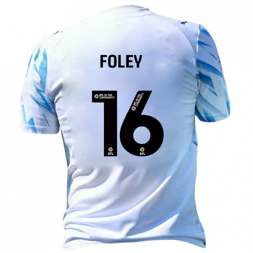 Danxen Dětské Sam Foley #16 Bílá Nebesky Modrá Domů Hráčské Dresy 2025/26 Dres
