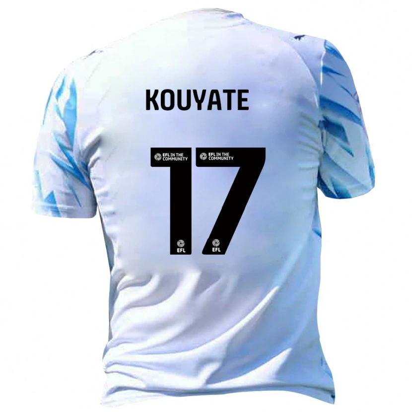 Danxen Dětské Katia Kouyate #17 Bílá Nebesky Modrá Domů Hráčské Dresy 2025/26 Dres