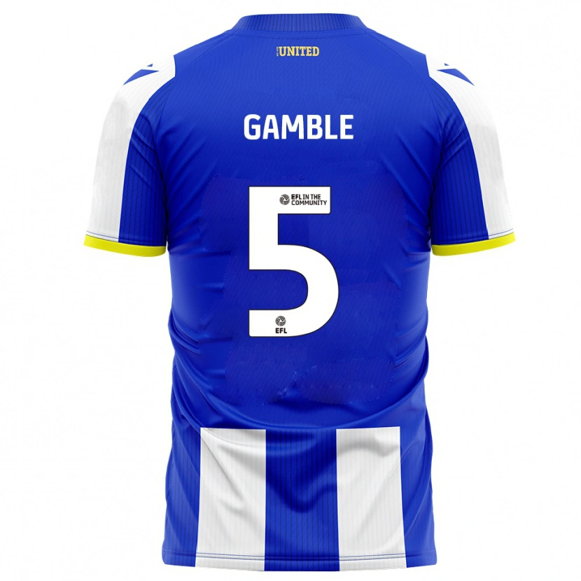Danxen Dětské Niamh Gamble #5 Modrá Bílá Domů Hráčské Dresy 2025/26 Dres