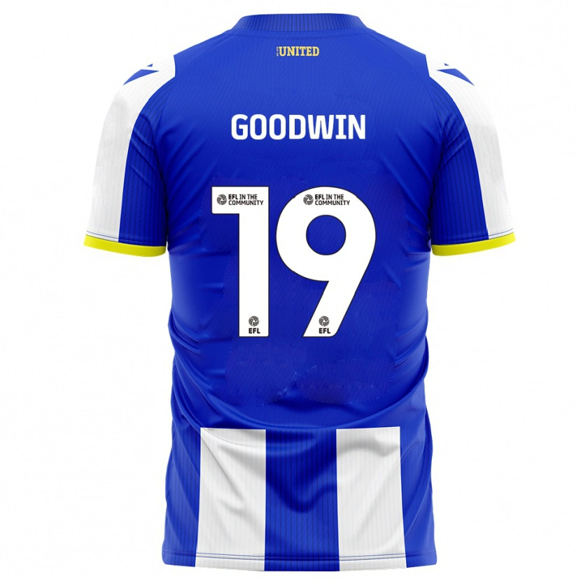 Danxen Dětské Will Goodwin #19 Modrá Bílá Domů Hráčské Dresy 2025/26 Dres