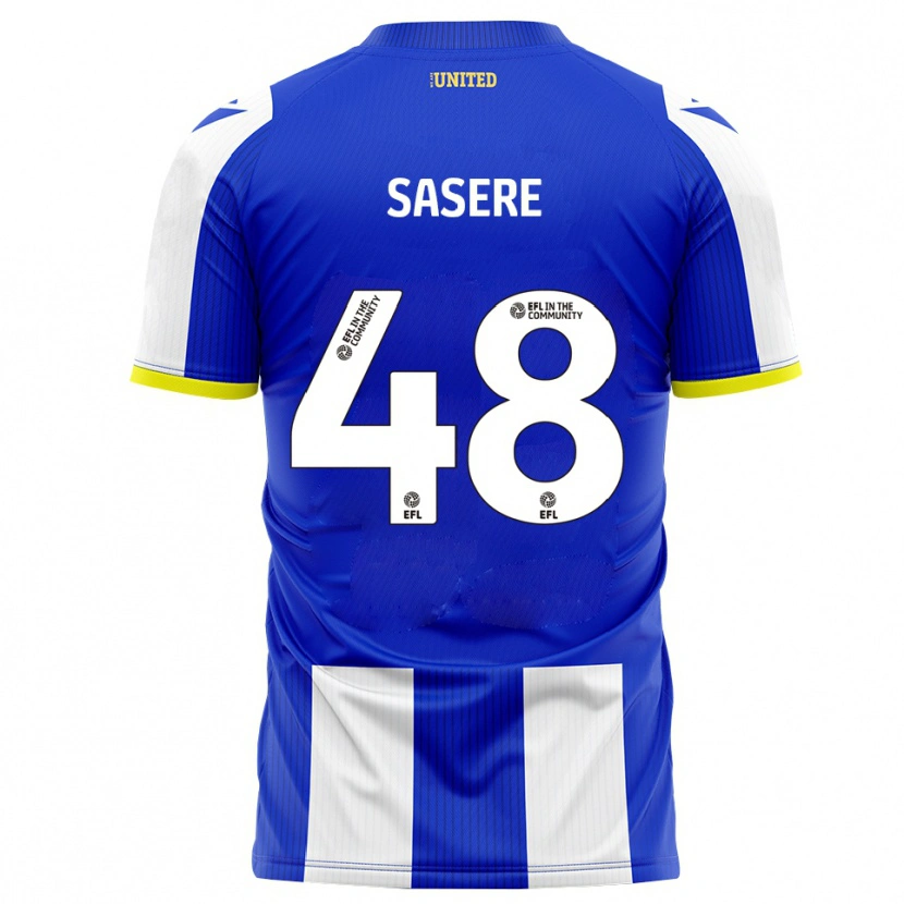 Danxen Dětské James Sasere #48 Modrá Bílá Domů Hráčské Dresy 2025/26 Dres