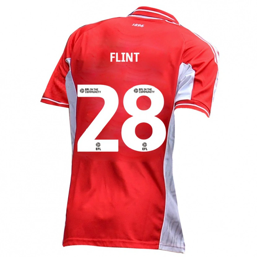 Danxen Dětské Josh Flint #28 Červená Bílá Domů Hráčské Dresy 2025/26 Dres