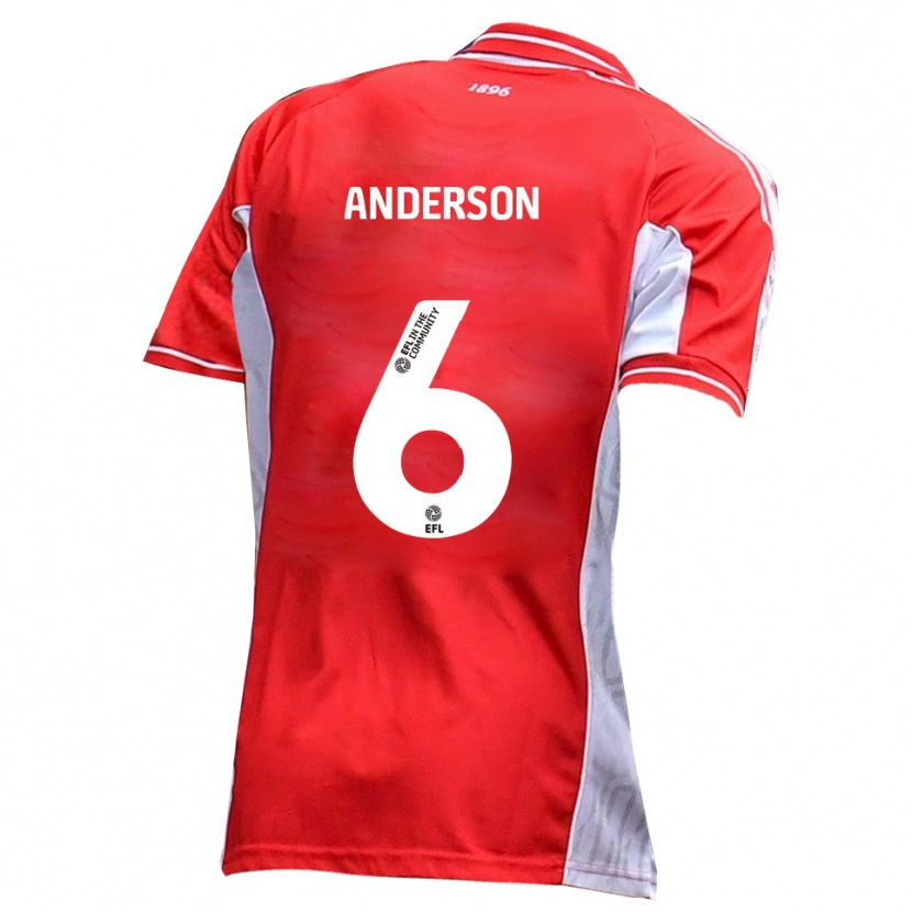 Danxen Dětské Max Anderson #6 Červená Bílá Domů Hráčské Dresy 2025/26 Dres