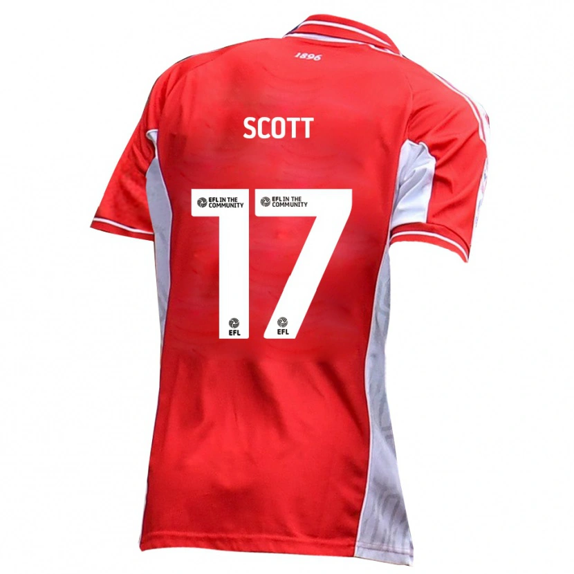 Danxen Dětské Kyle Scott #17 Červená Bílá Domů Hráčské Dresy 2025/26 Dres