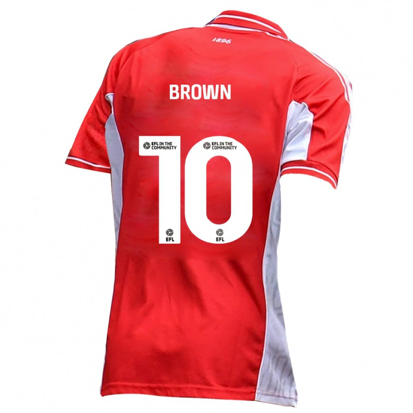 Danxen Dětské Reece Brown #10 Červená Bílá Domů Hráčské Dresy 2025/26 Dres