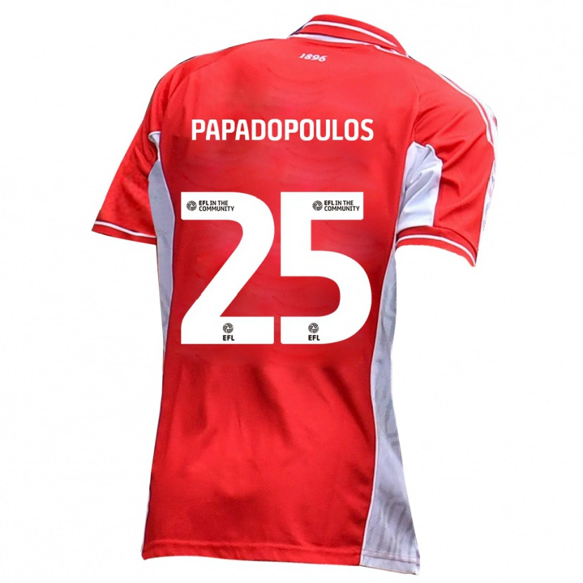 Danxen Dětské Antony Papadopoulos #25 Červená Bílá Domů Hráčské Dresy 2025/26 Dres