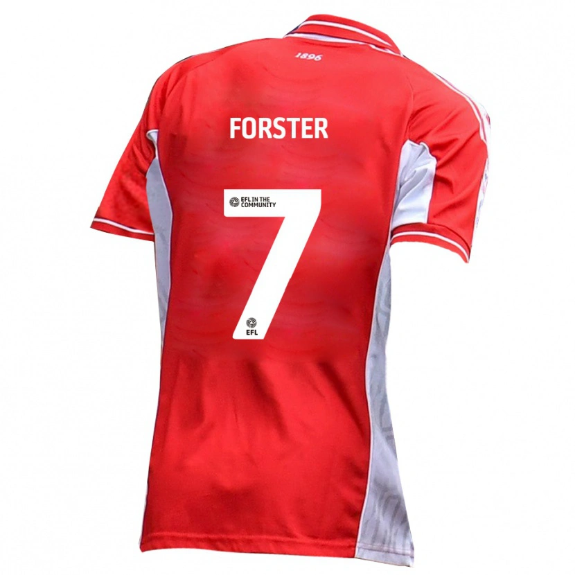 Danxen Dětské Harry Forster #7 Červená Bílá Domů Hráčské Dresy 2025/26 Dres