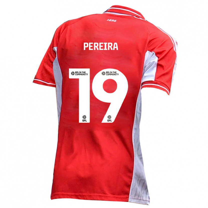 Danxen Dětské Dion Pereira #19 Červená Bílá Domů Hráčské Dresy 2025/26 Dres