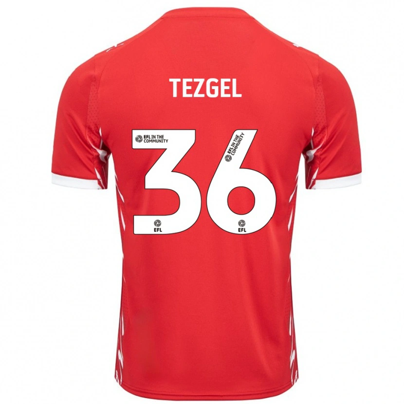 Danxen Dětské Emre Tezgel #36 Červená Bílá Domů Hráčské Dresy 2025/26 Dres