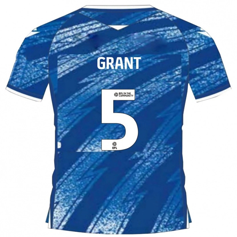 Danxen Dětské Nayan Grant #5 Modrá Bílá Domů Hráčské Dresy 2025/26 Dres