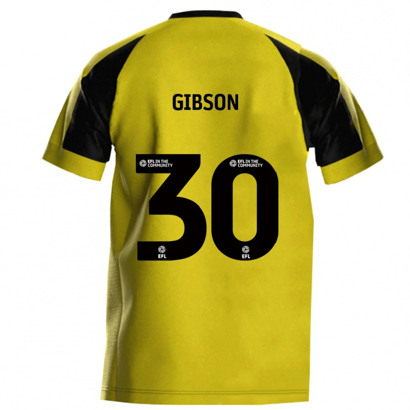 Danxen Dětské Liam Gibson #30 Žlutá Šedá Domů Hráčské Dresy 2025/26 Dres