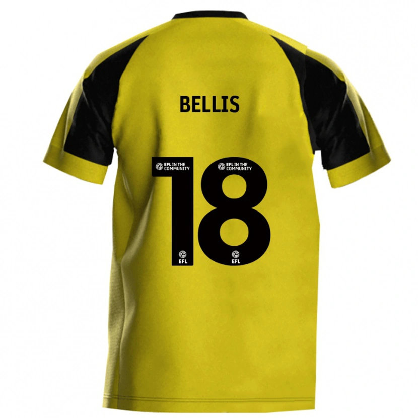 Danxen Dětské Reece Bellis #18 Žlutá Šedá Domů Hráčské Dresy 2025/26 Dres