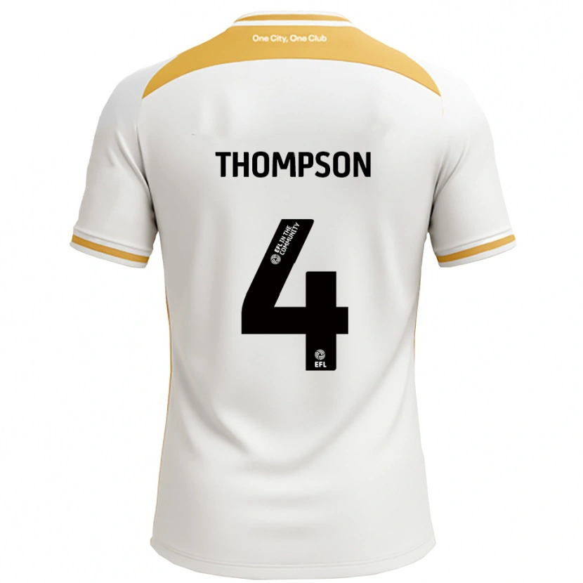 Danxen Dětské Nathan Thompson #4 Bílá Zlatá Domů Hráčské Dresy 2025/26 Dres