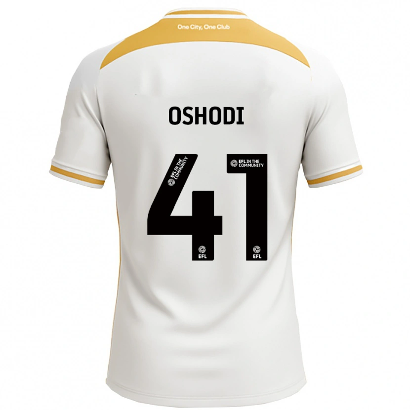 Danxen Dětské Olivia Oshodi #41 Bílá Zlatá Domů Hráčské Dresy 2025/26 Dres