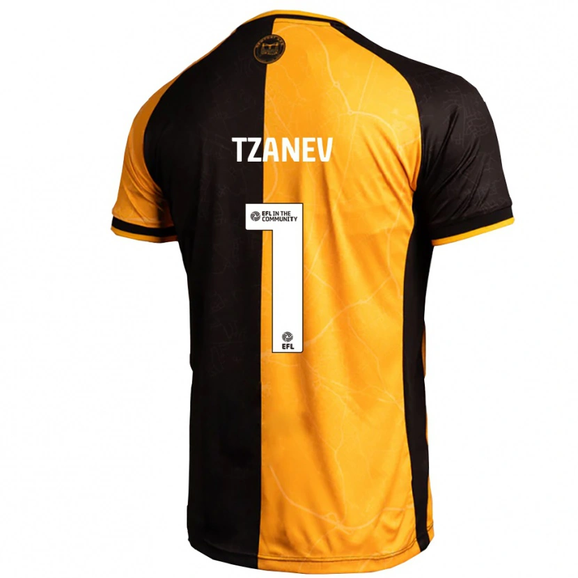 Danxen Dětské Nik Tzanev #1 Žlutá Černá Domů Hráčské Dresy 2025/26 Dres
