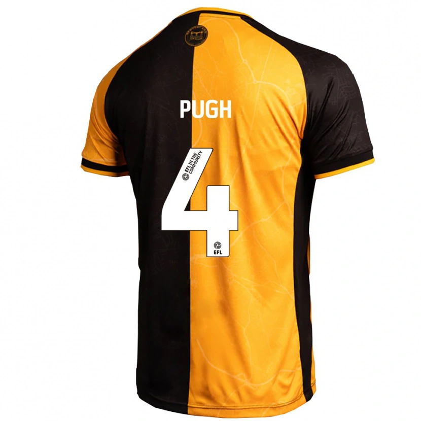 Danxen Dětské Harri Pugh #4 Žlutá Černá Domů Hráčské Dresy 2025/26 Dres