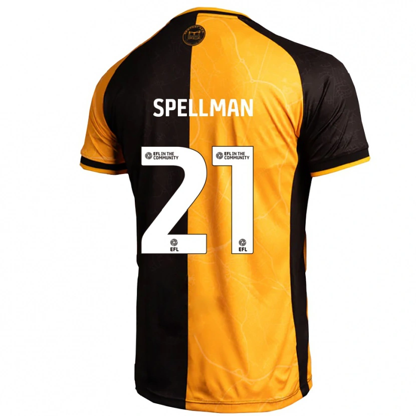 Danxen Dětské Michael Spellman #21 Žlutá Černá Domů Hráčské Dresy 2025/26 Dres