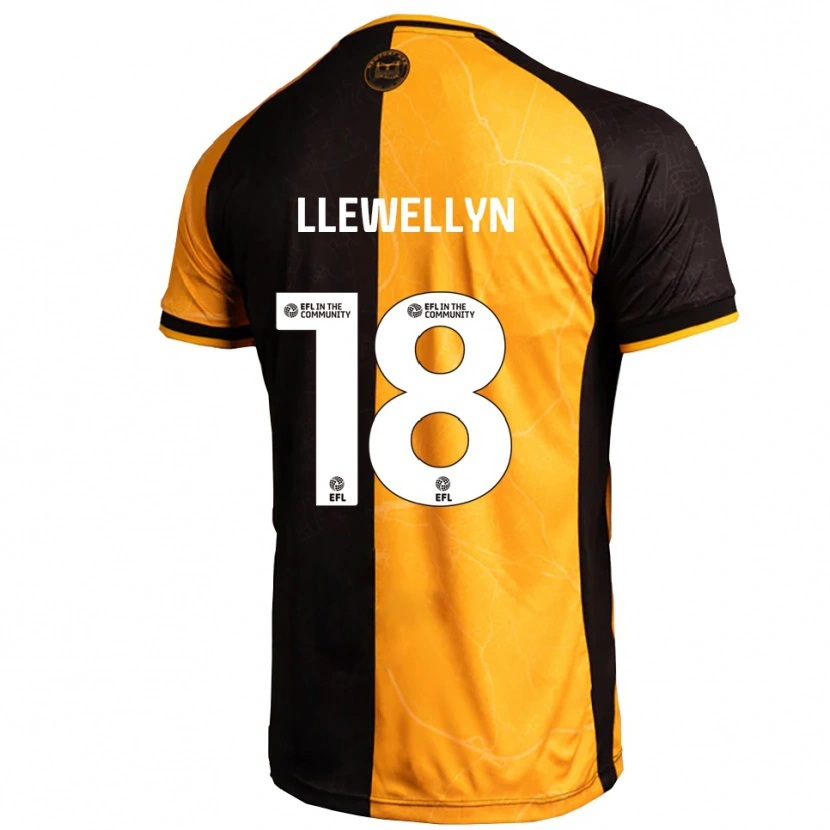 Danxen Dětské Cameron Llewellyn #18 Žlutá Černá Domů Hráčské Dresy 2025/26 Dres