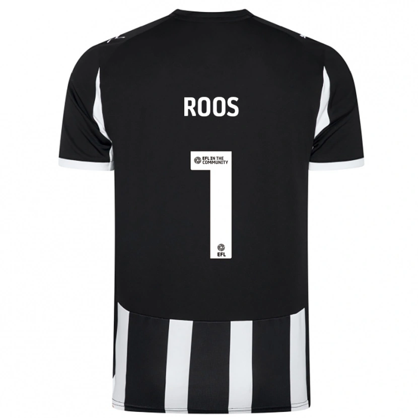 Danxen Dětské Kelle Roos #1 Černá Bílá Domů Hráčské Dresy 2025/26 Dres