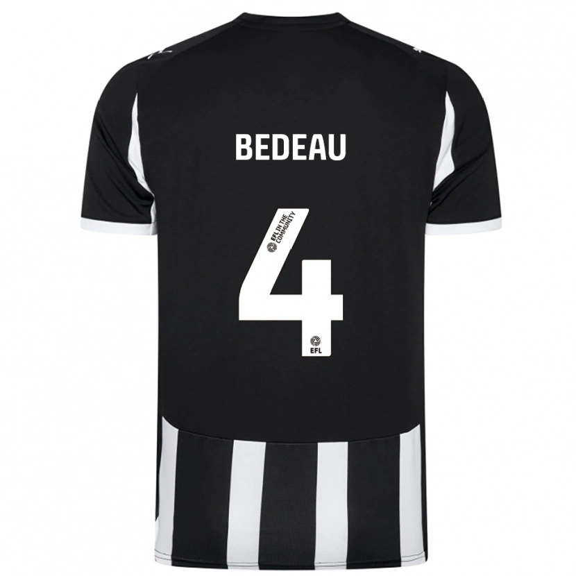 Danxen Dětské Jacob Bedeau #4 Černá Bílá Domů Hráčské Dresy 2025/26 Dres