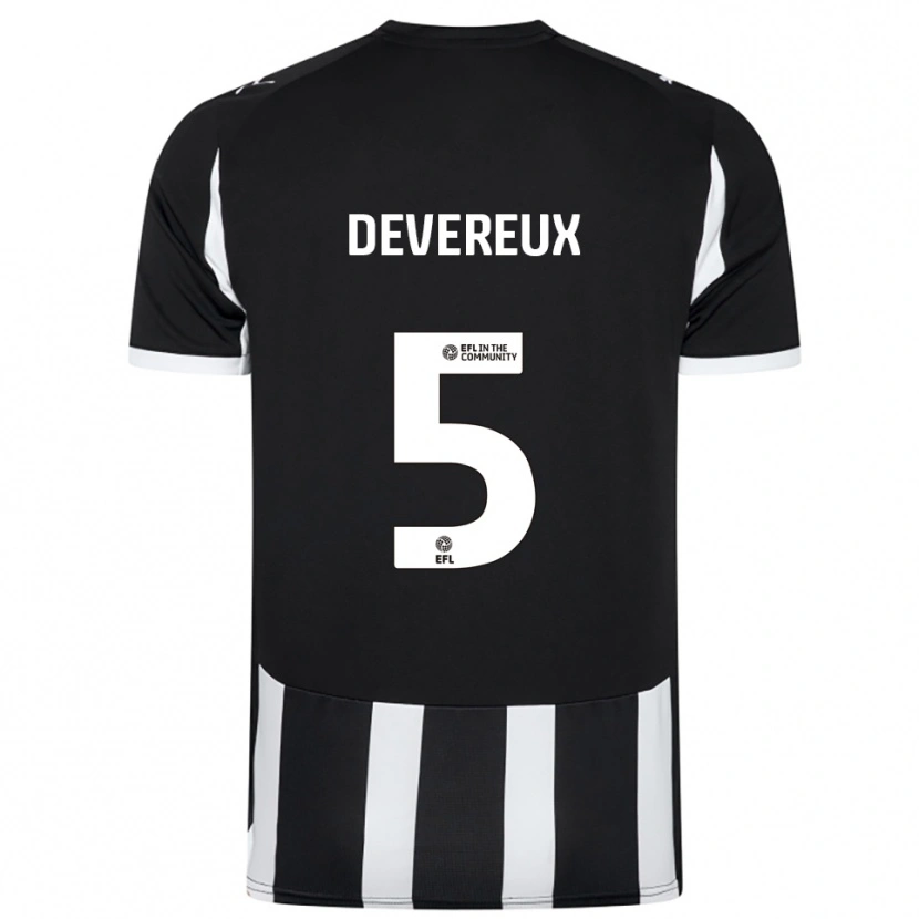 Danxen Dětské Frankie Devereux #5 Černá Bílá Domů Hráčské Dresy 2025/26 Dres