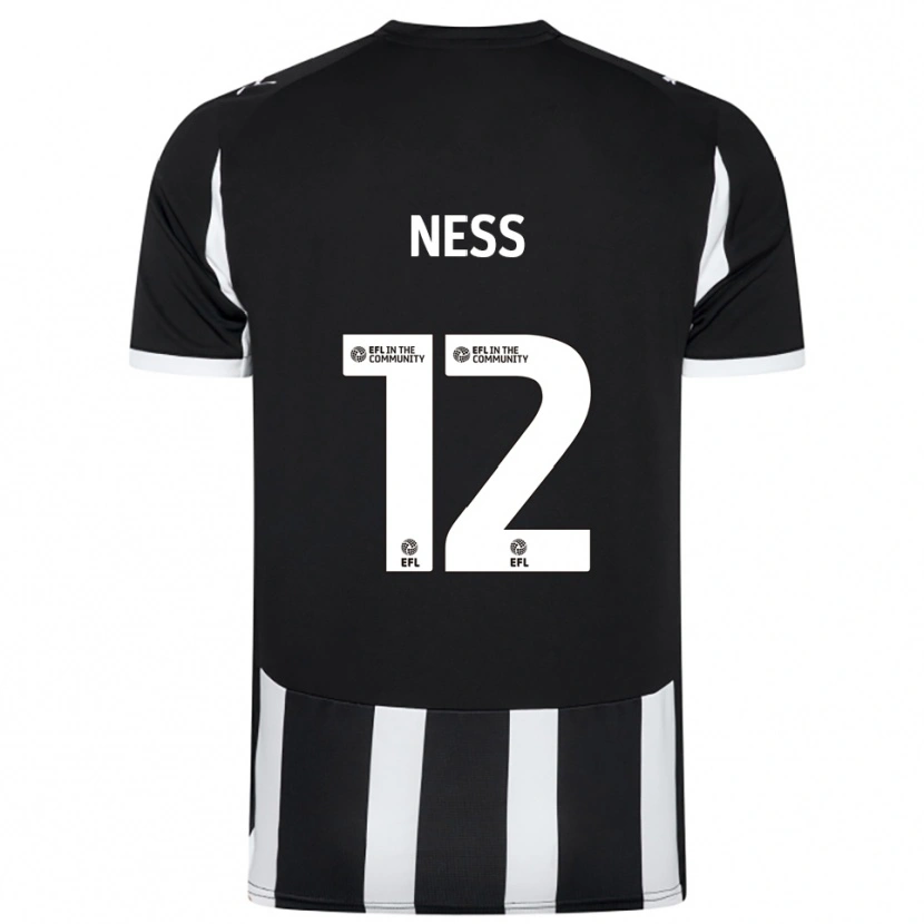 Danxen Dětské Lucas Ness #12 Černá Bílá Domů Hráčské Dresy 2025/26 Dres