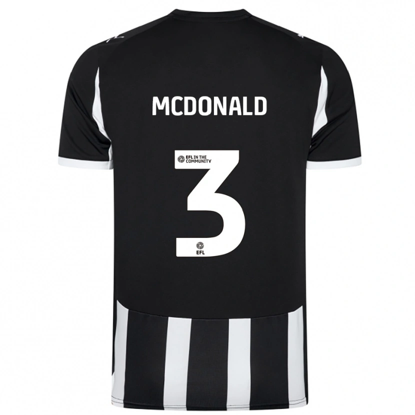 Danxen Dětské Rod Mcdonald #3 Černá Bílá Domů Hráčské Dresy 2025/26 Dres