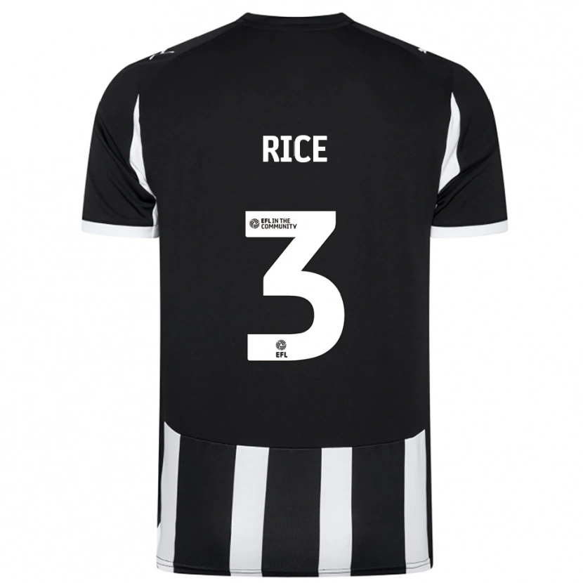 Danxen Dětské Alfie Rice #3 Černá Bílá Domů Hráčské Dresy 2025/26 Dres