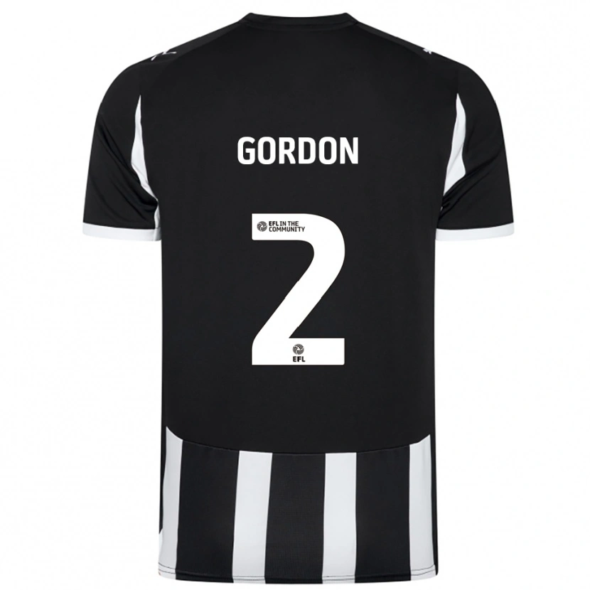 Danxen Dětské Kellan Gordon #2 Černá Bílá Domů Hráčské Dresy 2025/26 Dres