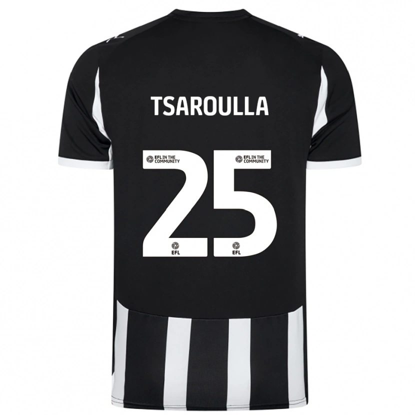 Danxen Dětské Nick Tsaroulla #25 Černá Bílá Domů Hráčské Dresy 2025/26 Dres